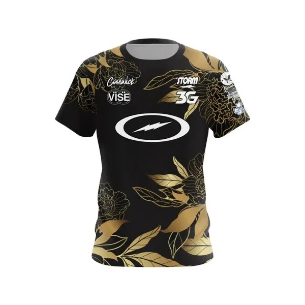 2025 جديد ثلاثية الأبعاد الطباعة العاصفة سلسلة الرجال والنساء التجفيف السريع تنفس الرياضة الجولة الرقبة البولينج قميص تي شيرت