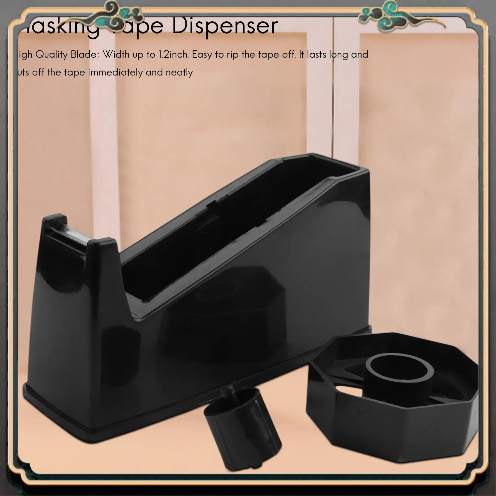 Диспенсер для термоленты ASMA, Диспенсер для малярной ленты, Держатель подходит для сердечника 1 и 3 дюйма, 6,8 х 2,2 х 3,4 дюйма, Настольный диспенсер для ленты