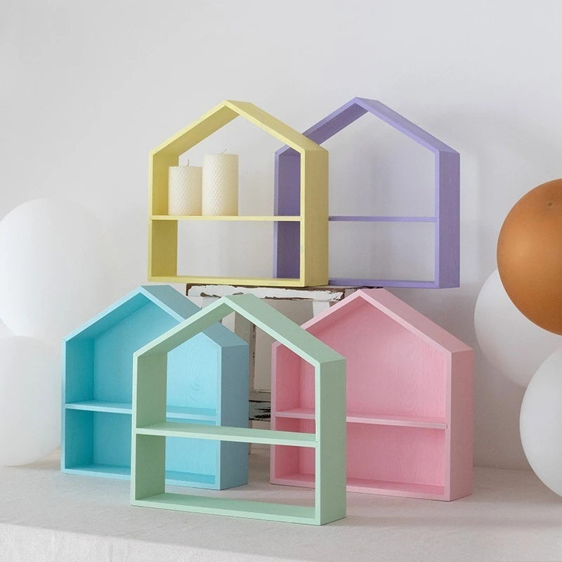 

Macaron Tone Snack Display Stand, House Shaped Cupcake Rack, Baby 1st Birthday Dessert Table Decoration