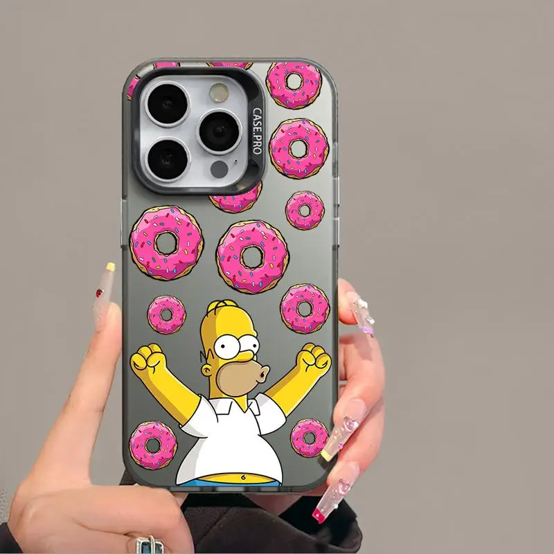 The Simpsons Homer Case For Apple iPhone 15 11 13 14 Pro Max 12 Silicone 15 Plus 11Pro Matte Lens Protect Plating Phone Cover