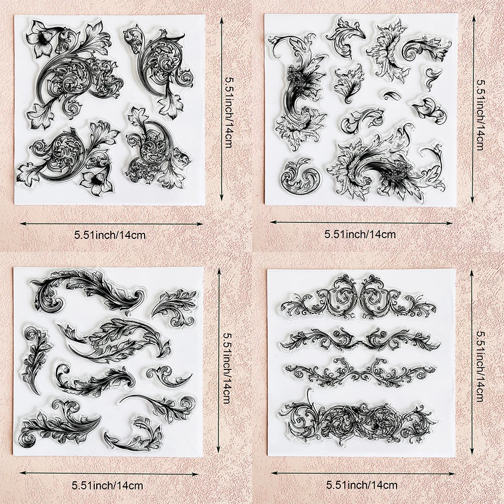 Vintage Blumenmotive Klare Silikonstempel Blumenstrauß Zweig Pflanze DIY Scrapbooking Kartenherstellung Album Papierhandwerk Dekoration