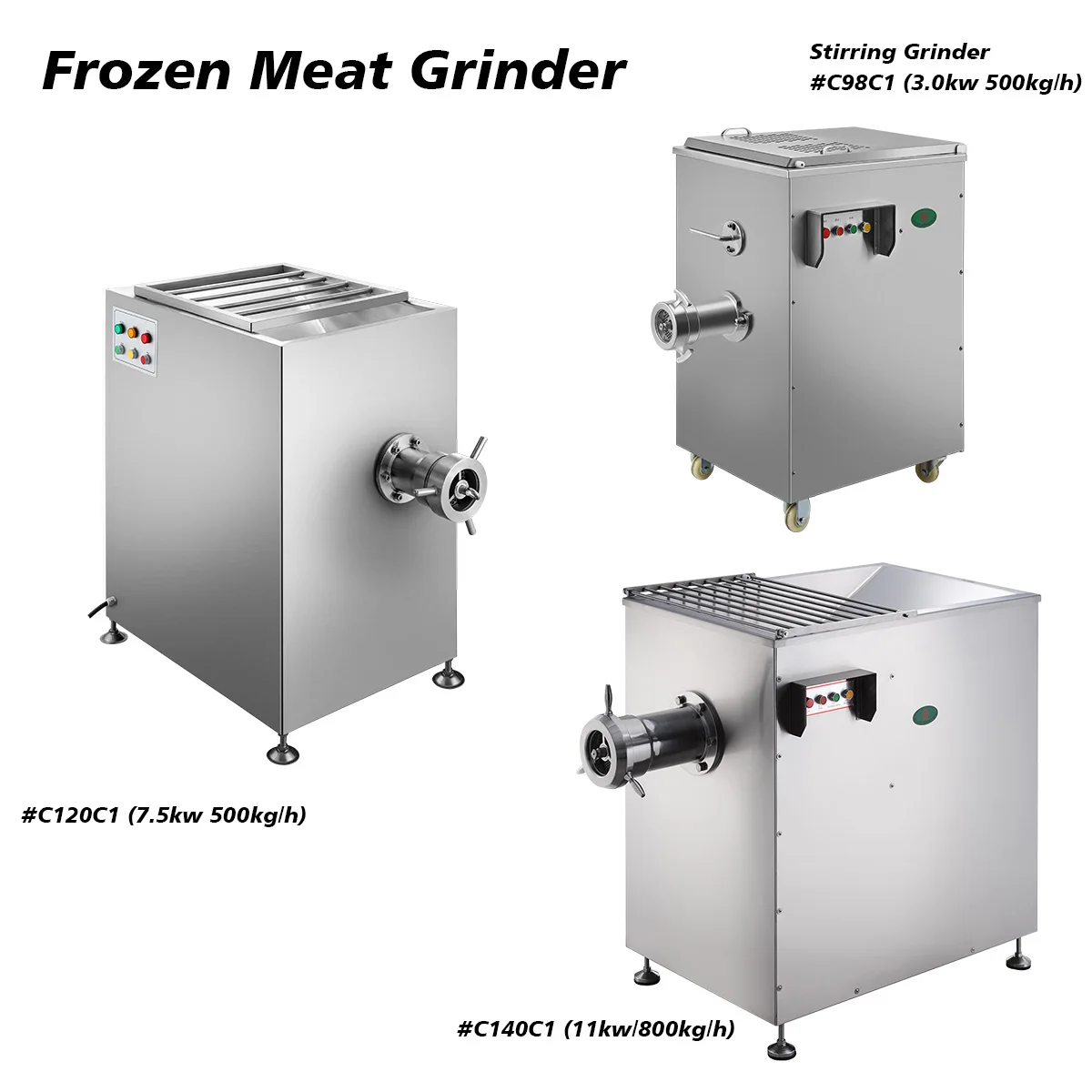 /For Frozen Meat Supermarket Use 500kg/h Capacity /Powerful Mixing-type Meat Grinder Commercial Meat Processing Machine