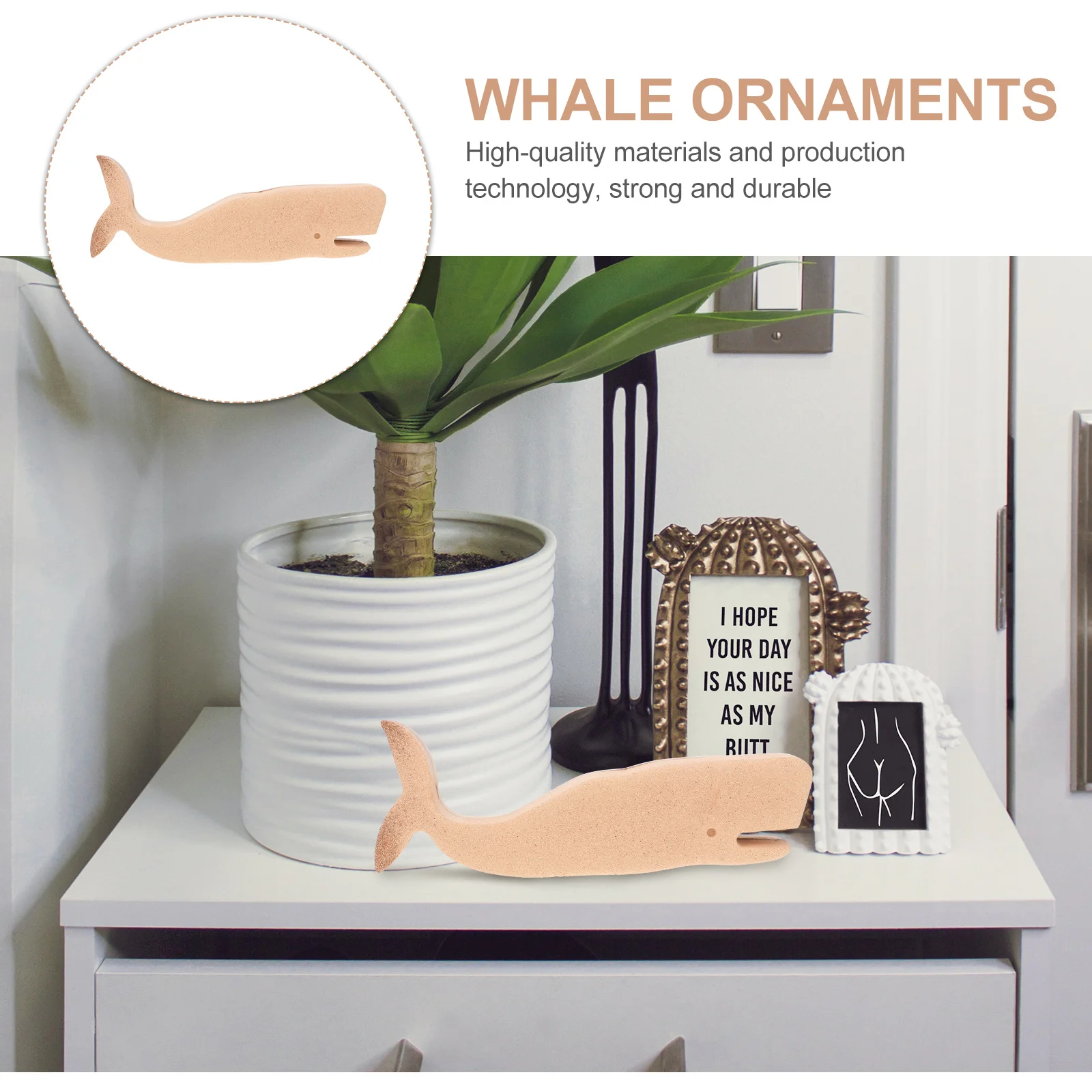 

1Pcs Wooden Whale DIY Adornment Unpainted Blank Decorative Ornament for Art Crafts Handmade Decoration