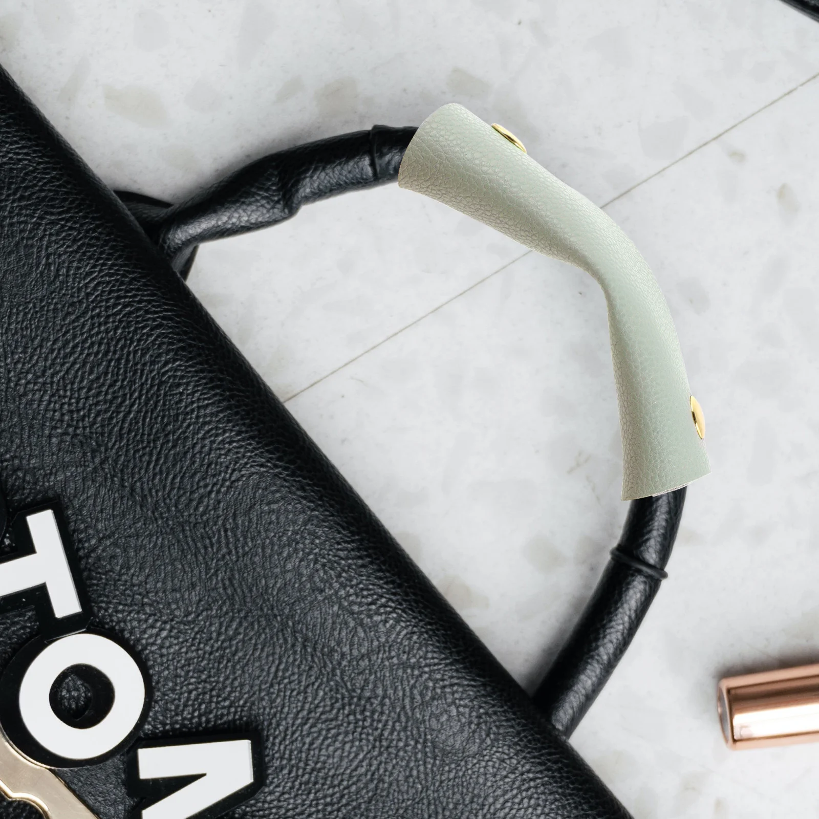 

2pcs Pu Bag Handle Wrap For Diy Handbags Wallets Tote Handles Decoration Accessories Comfortable Elastic Grips Cover