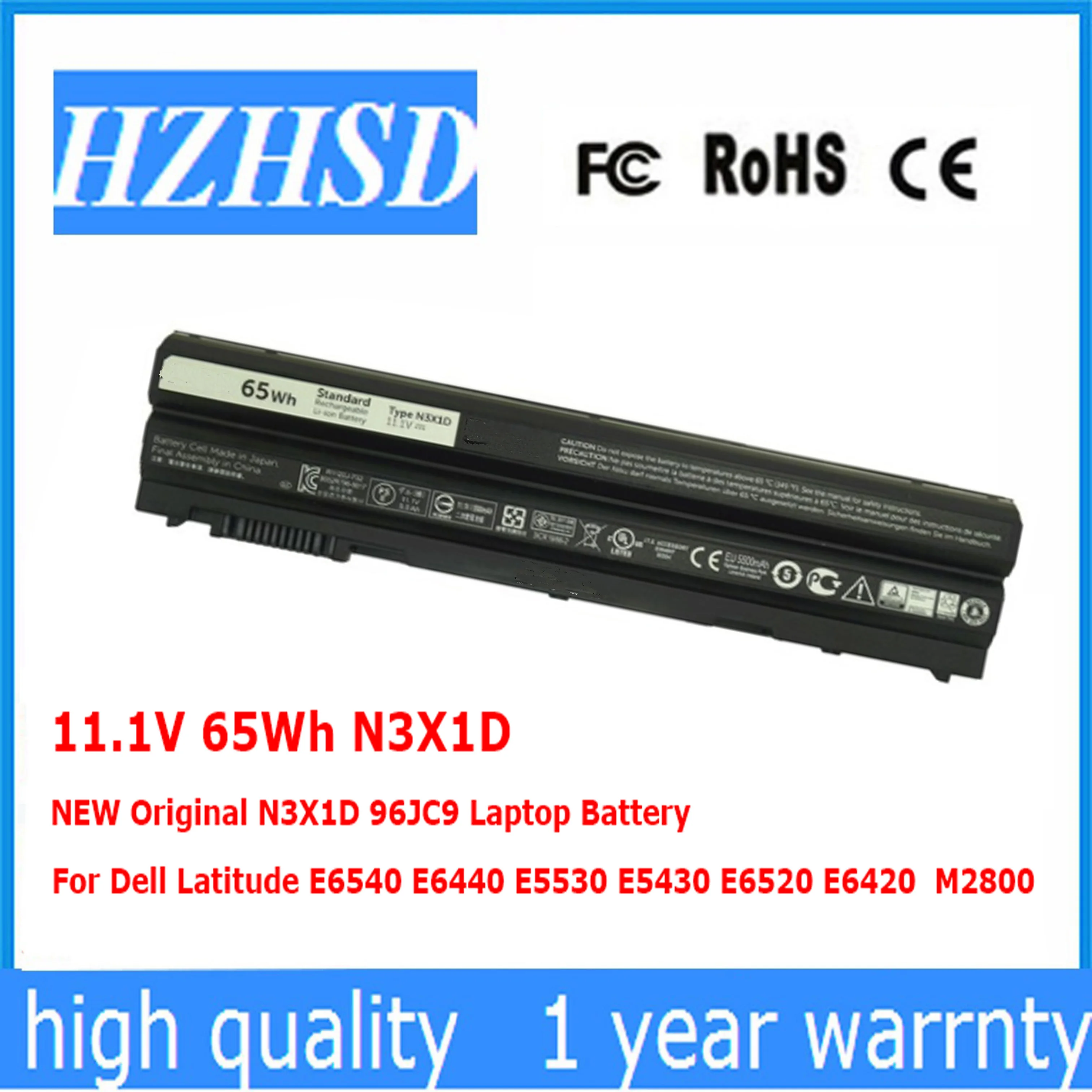 

11.1V 65Wh N3X1D Original 96JC9 Laptop Battery For Dell Latitude E6540 E6440 E5530 E5430 E6520 E6420 E5420 E5520 E6430 E6530