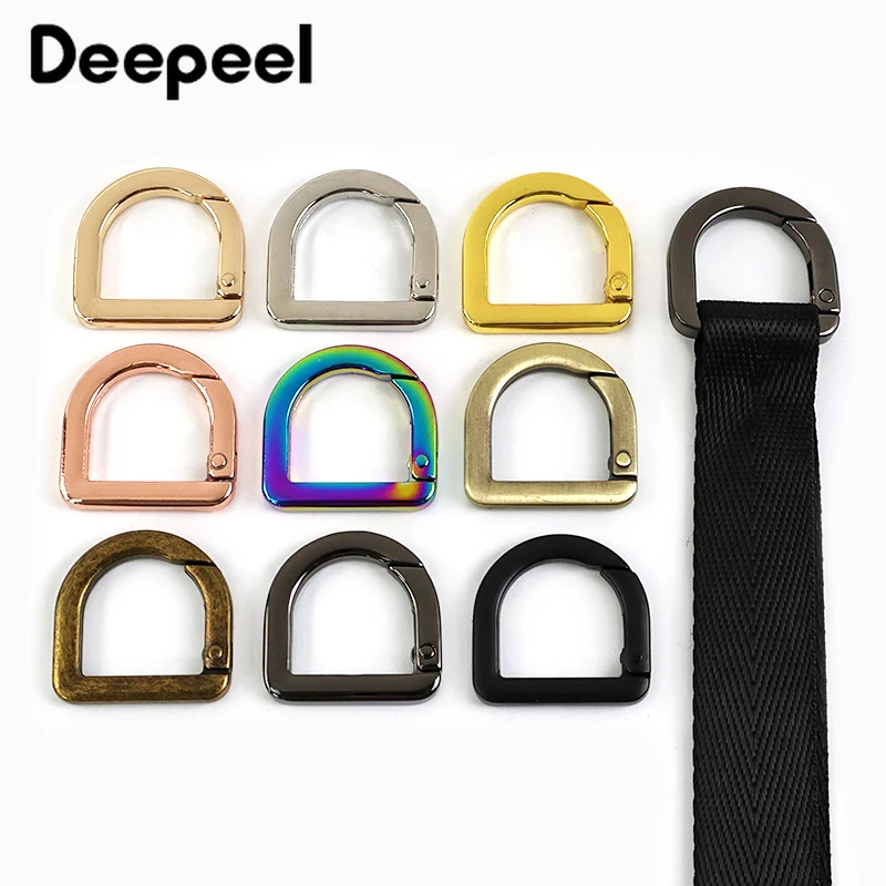 

10-50Pcs D Ring 20mm Metal Spring Buckle Leather Craft Belt Openable Hook Keychain Strap Handbag Connector Hardware Accessories
