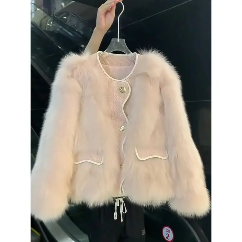 

Women's Fall Winter Tops Coat Little Xiangfeng Fur Outerwear Design Luxury Brand Simple Fashion Comfortable Loose Eco-friendly