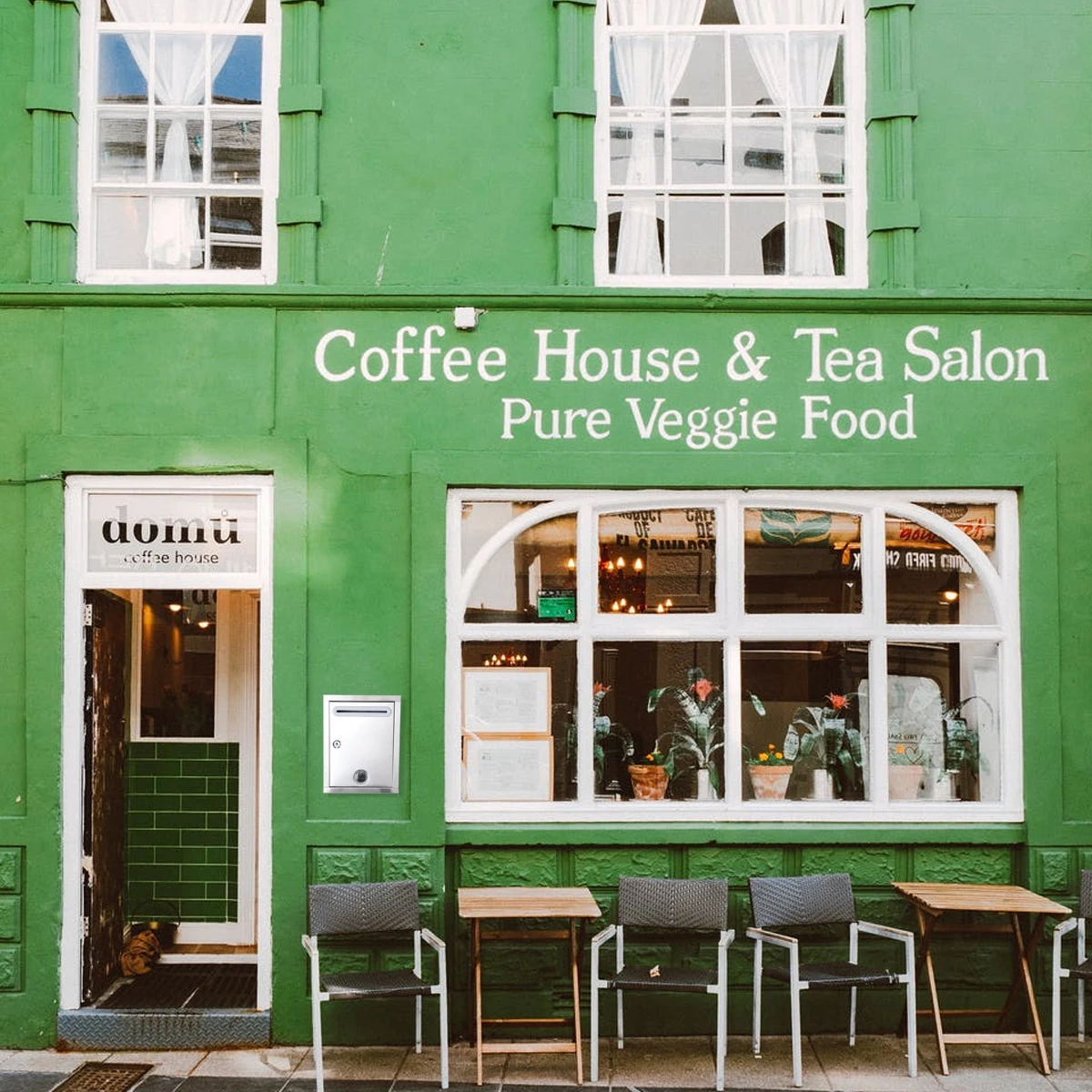 

Small Stainless Steel Mailbox Lightweight Waterproof Retro Design Wall-Hung Suggestion Complaint Box for Company Office