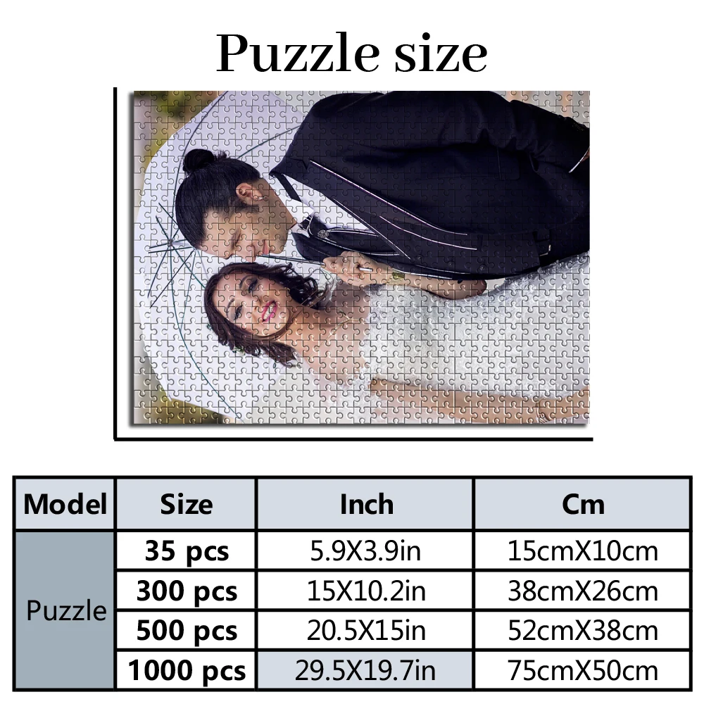 35/300/500/1000pcs Personalized Custom Photo Puzzle wedding photos Funny Adult Leisure Toys Gift