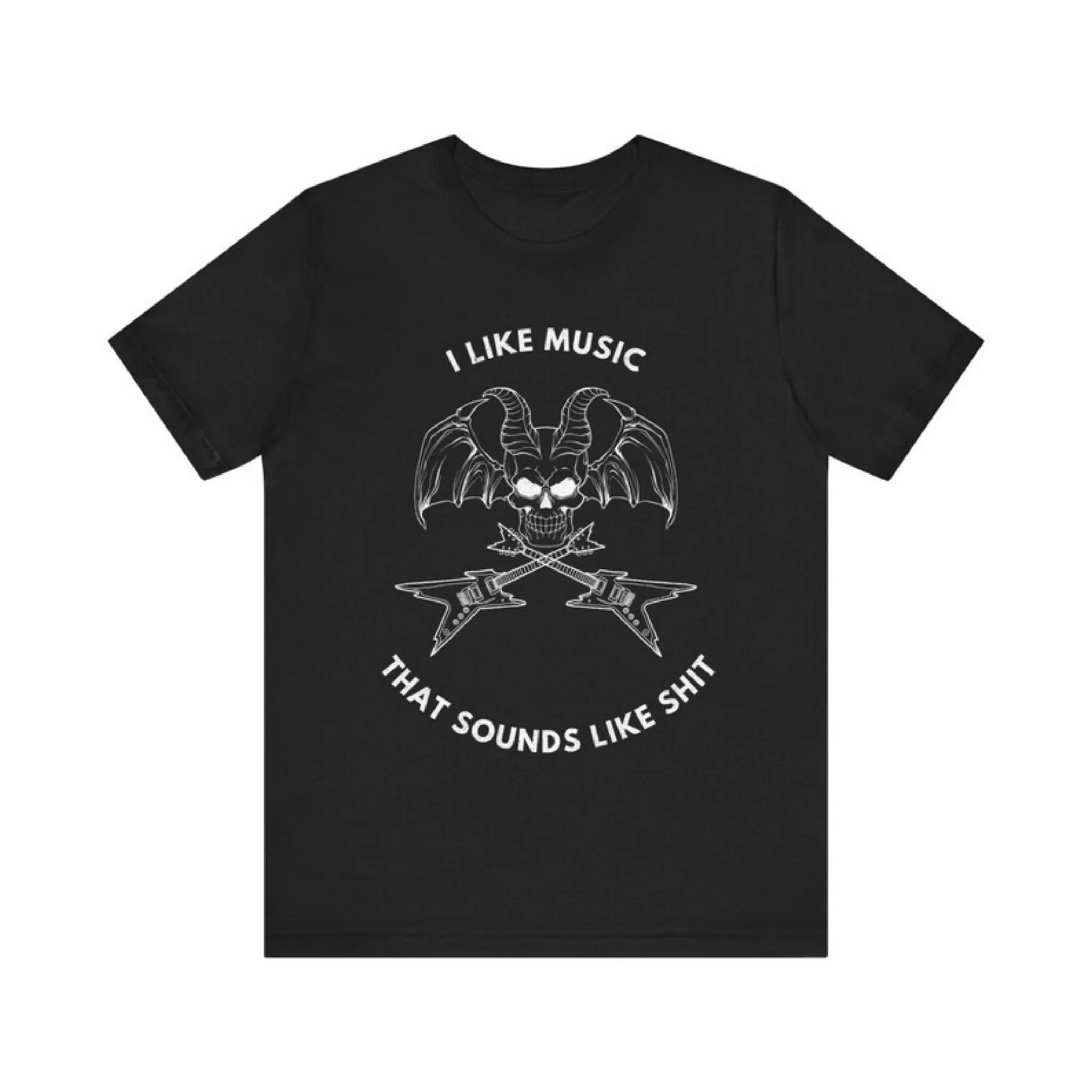 Unisex Skull Demon Electric Guitar Graphic T Shirt Casual Crew Neck Short Sleeve Heavy Metal Music Tees Streetwear Daily Tops