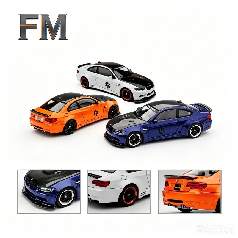 

FM 1:64 LB BMW M3 E92 alloy die-casting car model, adult collectible, static simulation ornament, holiday gift, boys' toy.