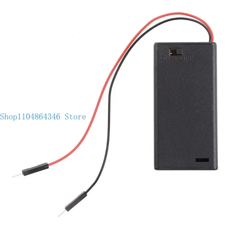 AA Battery Box with Cover and Switch Battery Holder Case With Leads Wire Male Plug and On/off Switch