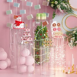 Cylinder Pedestal Stands 3PCS Display Round Decor Backdrop Dessert Table Pillars for Party Birthday Props Event Decoration