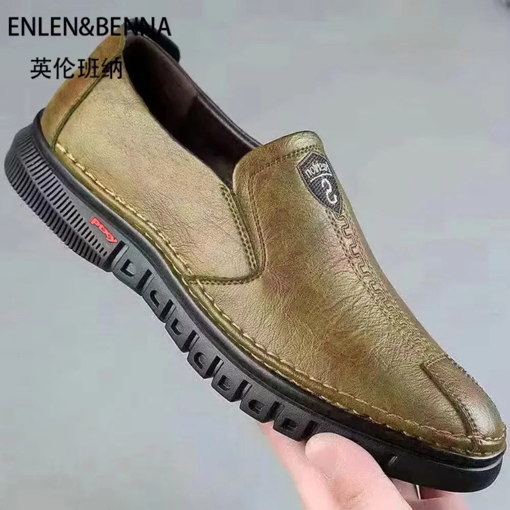 Obuwie męskie wygodne modne buty ze skóry syntetycznej miękka podeszwa miękka powierzchnia antypoślizgowe męskie buty skórzane
