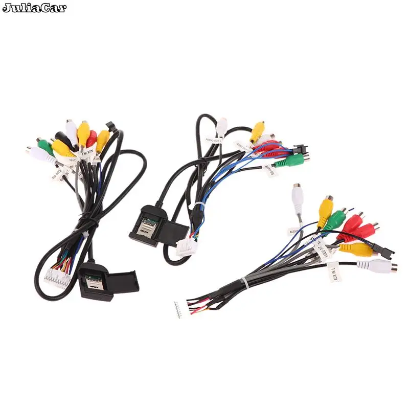 Car Stereo Radio Cable 20 Pin Plug RCA Output AUX Wire Harness Wiring Connector With Fan Header For ZHANGXUN Android Navigation