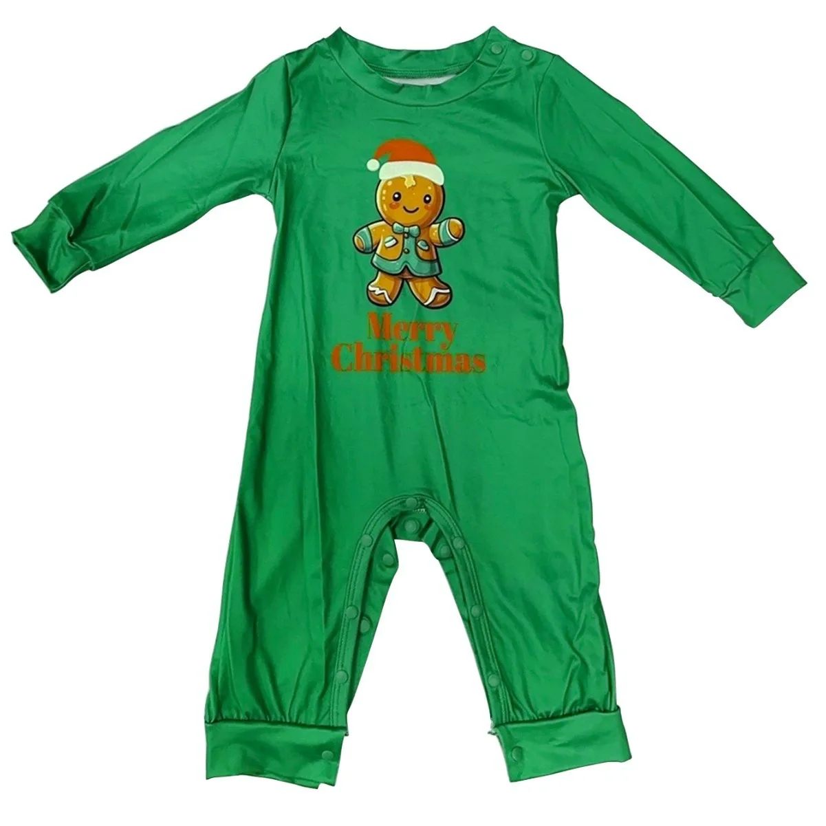 New Christmas cartoon gingerbread with cute and playful printed Christmas parent-child set pajamas