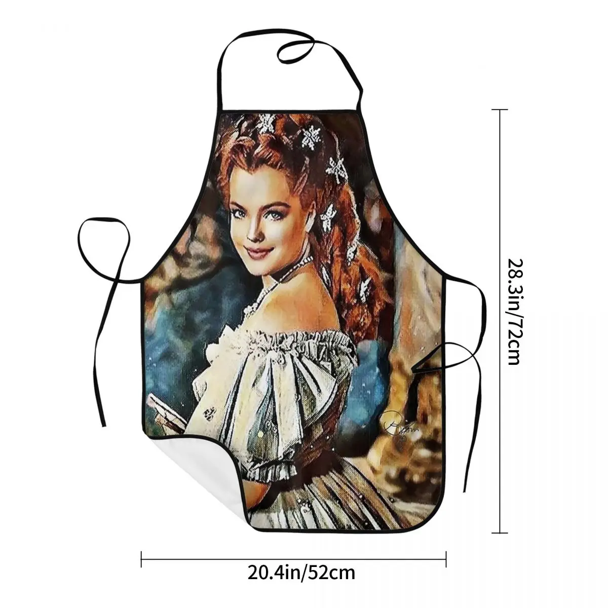 Empress Sissi - Penciled Version Apron Chef Cooking Baking Tablier Waterproof Bib Kitchen Cleaning Pinafore for Women Men