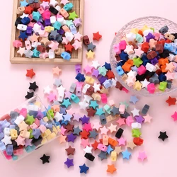 50Pcs 14mm Silicone Beads Five-pointed Star Baby Teether Chew Pacifier Clip Chain  Accessoies Silico Beads Teething BPA Free