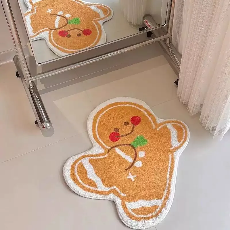 

VIKAMA Christmas Gingerbread Man Doormat Stain-Resistant, Wear-Resistant, Easy to Clean Entrance Hallway, Bedroom Home Decor