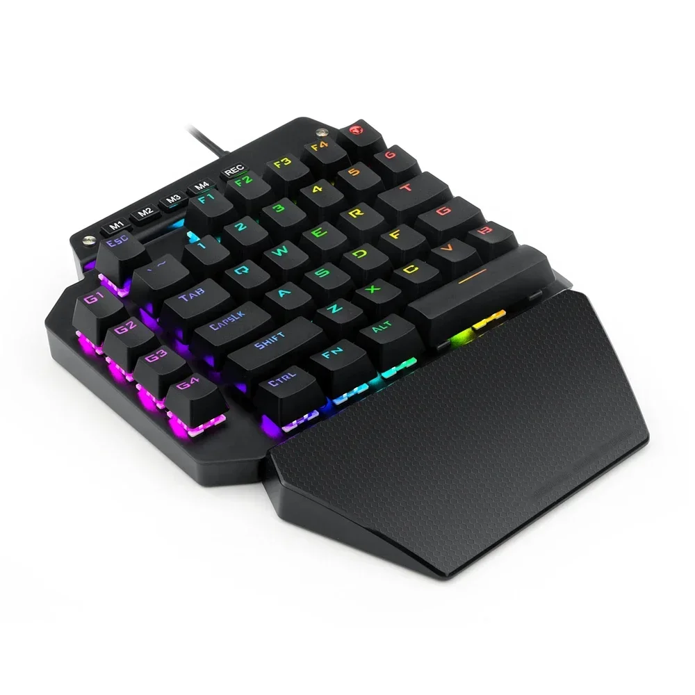 one-hand mechanical game keyboard RGB LED  backlight switch full key macro defines 44 keys LOL/Wow/ dota2 / PUBG/CF