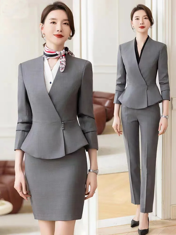 

Business Wear Suit Women's 2023 Autumn and Winter New Suit Suit Pants Formal Wear Blue Apply for High-End and Fashionable Leisur