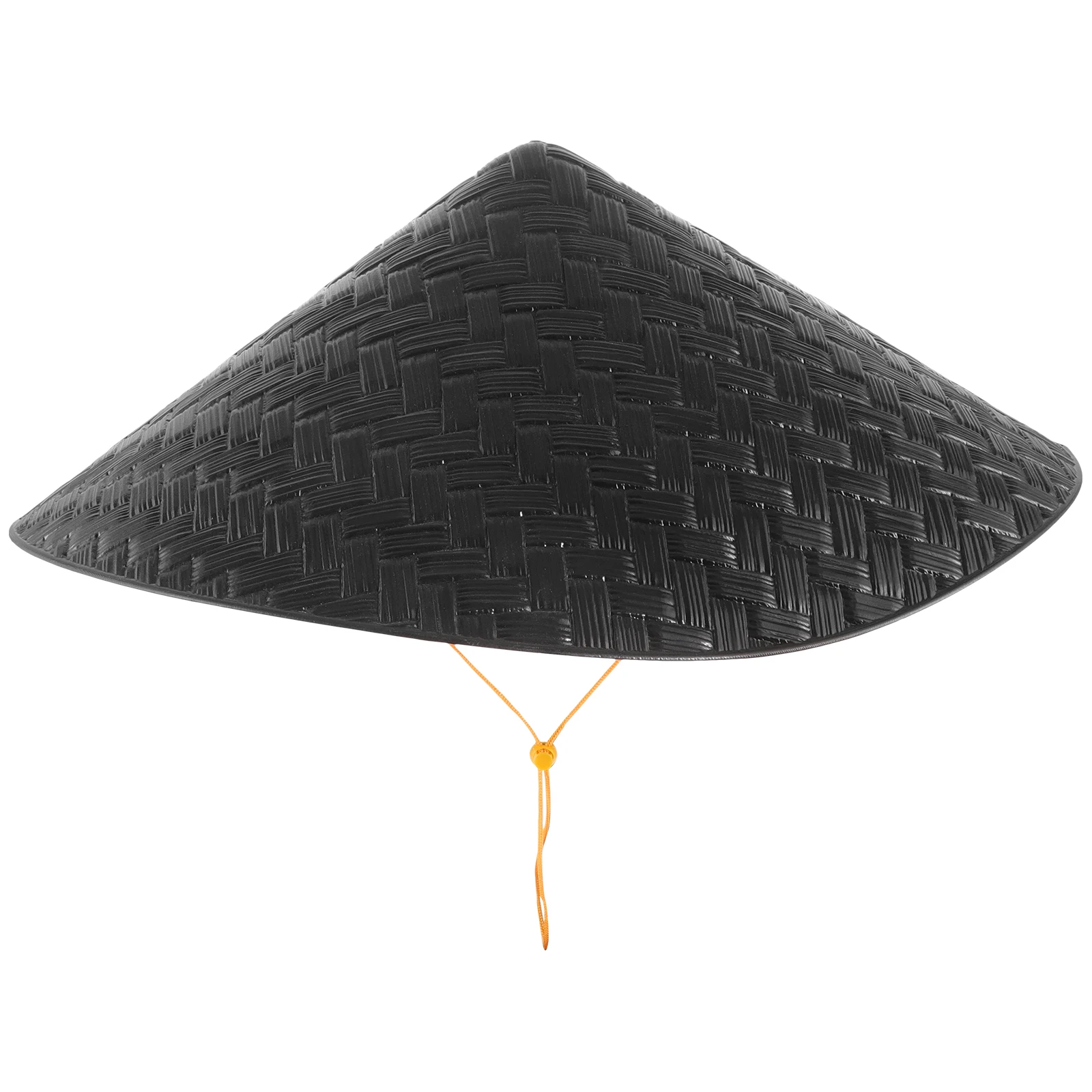 

Plastic Hat Traditional Rain Caps for Men Women Black Cosplay Stage Performance Sun Protection Adjustable Rope Woven Design