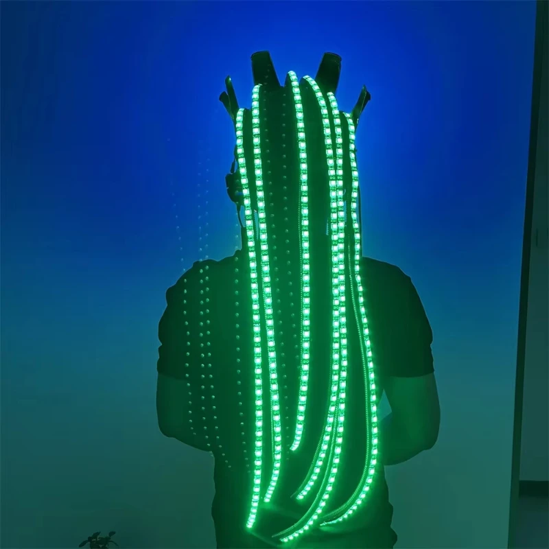 Led Colorful Remote Mask Lighting Stage Show Facemask Jacket Costumes Light Night Riding Signal Helmet Cosplay Hats