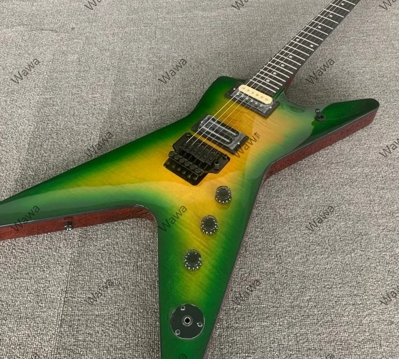 2026 Heavy Metal Solid Body Guitar Green Figured Maple Top Rounded fret Edge Guitar