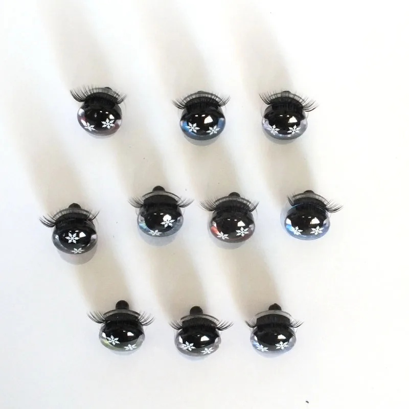 20 pezzi fai da te Amigurumi Doll eyes -- 12mm -- 30mm snowflake glitter eyes con ciglia