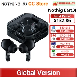 Nothing Ear (3) Super Mic Wireless Earbuds 12mm Dynamic 45dB Hybrid Active Noise Cancelling Hi-Res 6 Mics Bluetooth Headphones