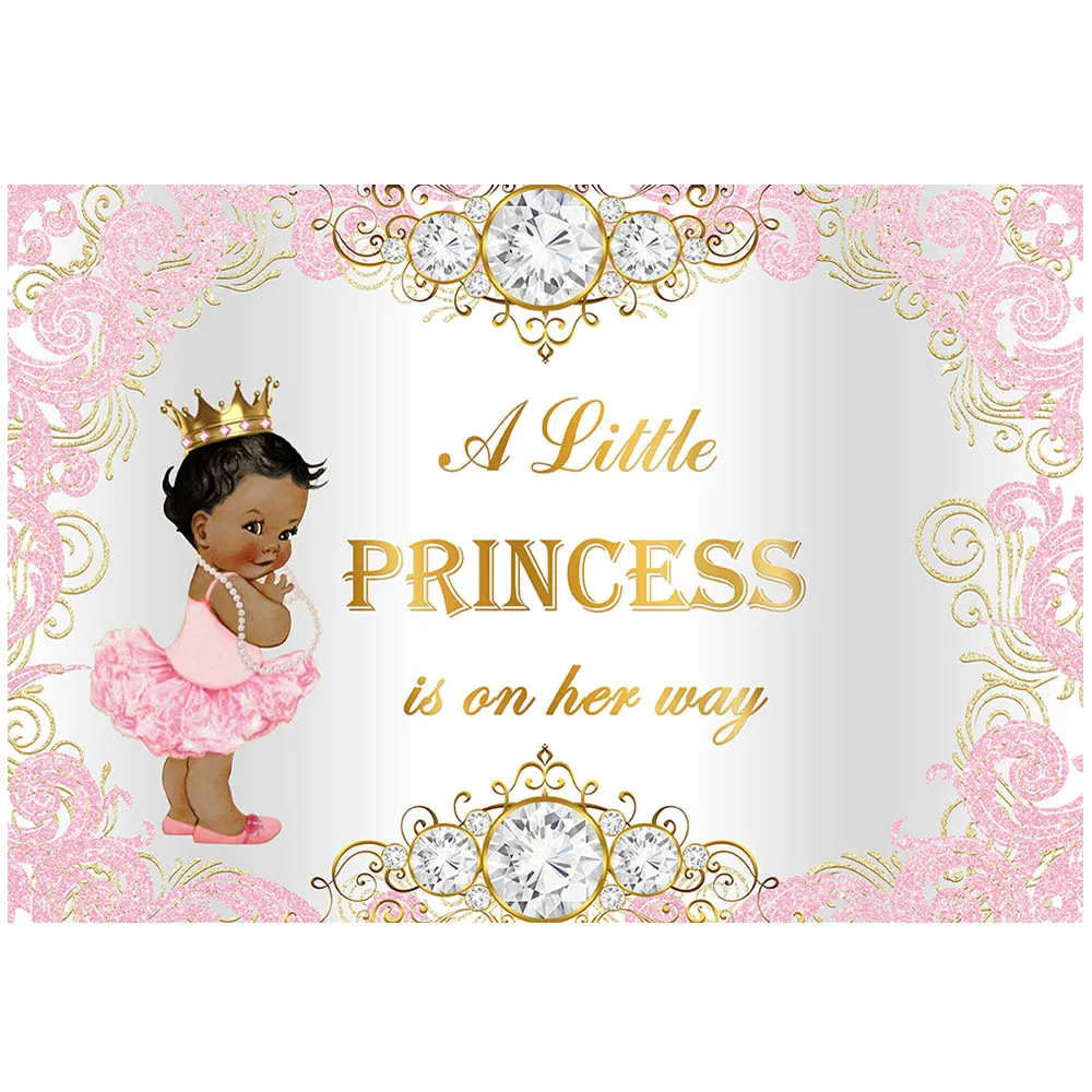 Mocsicka Royal Baby Shower ฉากหลังเพชรสีดําสาว Welcome Party ตกแต่งเจ้าหญิงน้อย Is On The Way ภาพพื้นหลัง