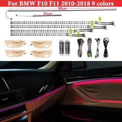 Bande Lumineuse d'Ambiance Intérieure, pour BMW Série 5 F10 F11 2010-2018, 9 Couleurs CIC NBT, LED Décorative pour Porte