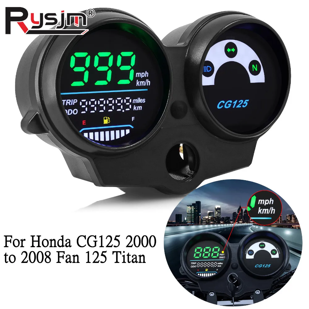 ledオートバイデジタルパネル-デジタルスピードメーター-ダッシュボード-ホンダcg125（2000～2008年式）-ファン125-タイタン125（2013年式）用