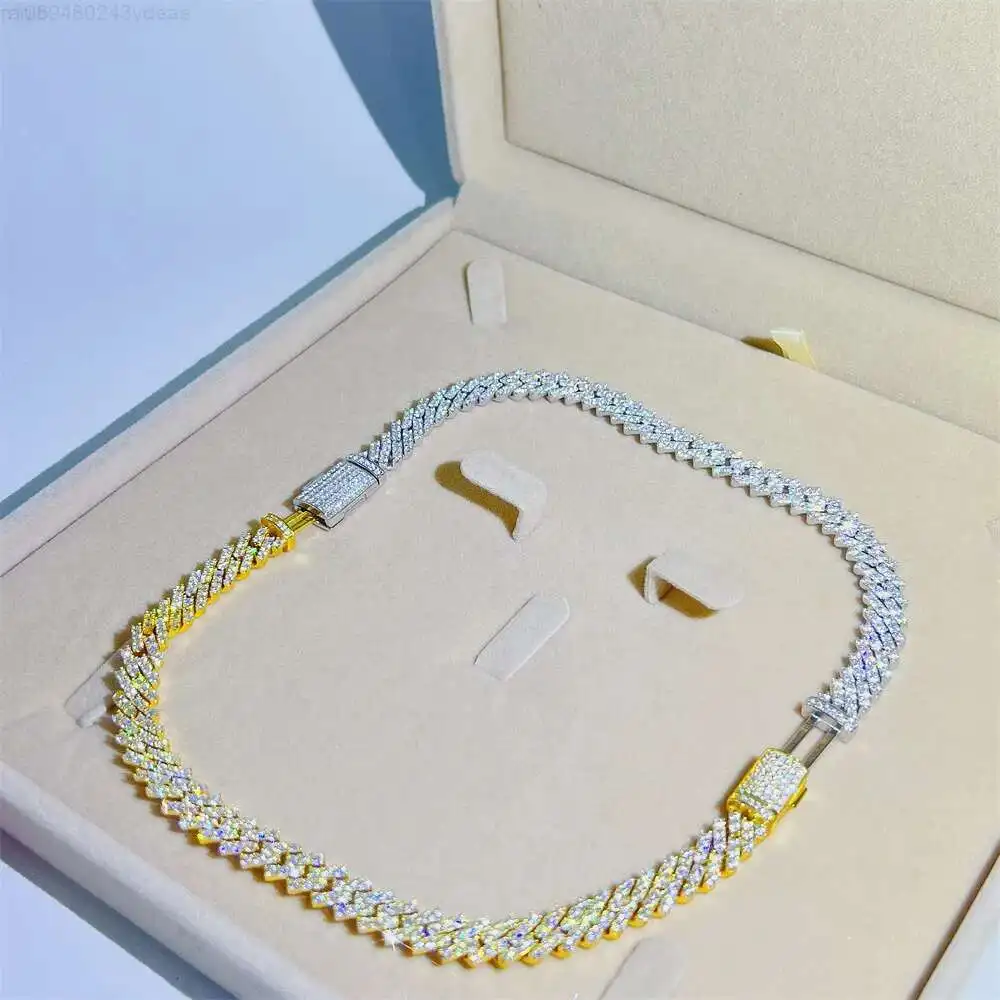 

2024 Hip Hop Jewelry Iced Out Diamond Silver 925 Vvs Moissanite Miami Cuban Link Chain Men Necklaces