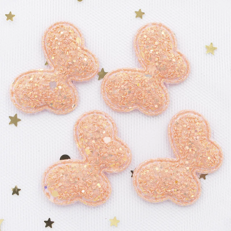 Toppe imbottite in tessuto con paillette glitterate Applicazioni a farfalla carine per vestiti artigianali Forniture per cucire Accessori per