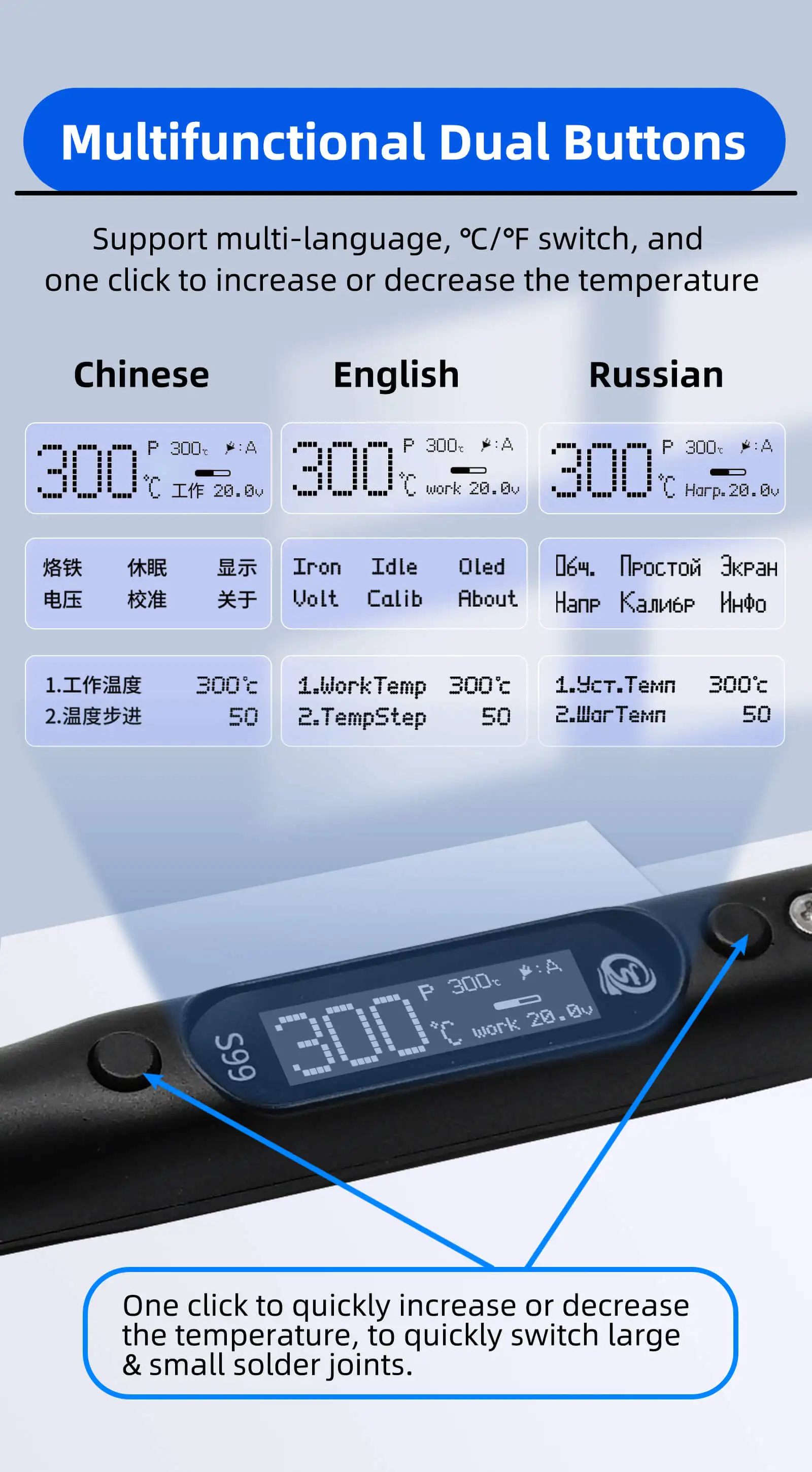 SEQURE S99 Repair Tool High Power 75W/150W Soldering Iron with C245 Tip Compatibility Anti-Static Welding Pen for Drone RC Model