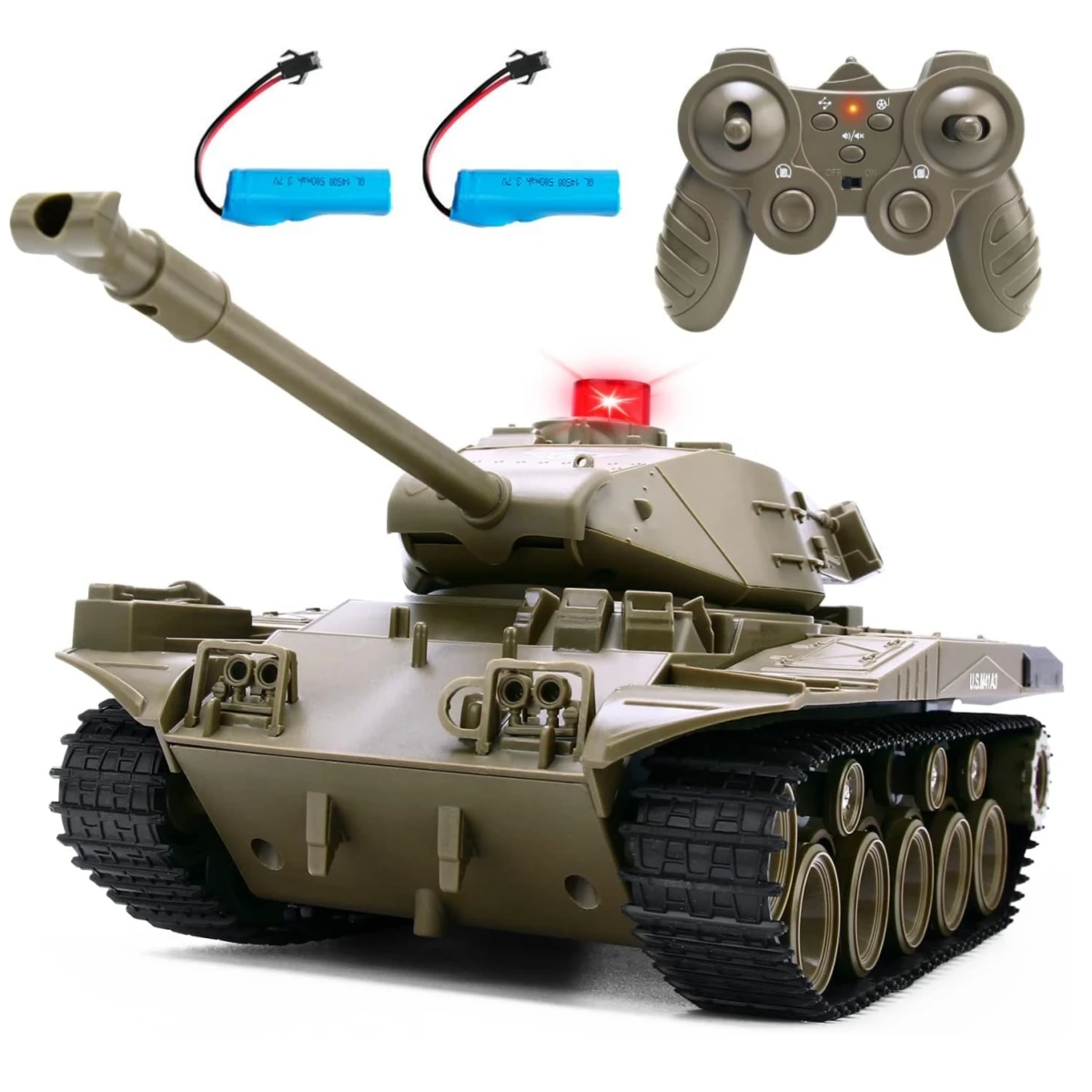 M41A3 Army RC Tank with 2 Battery Military Tank with Programmable Realistic Sounds Military vehicle Tank Toy for Boys Kids Gifts