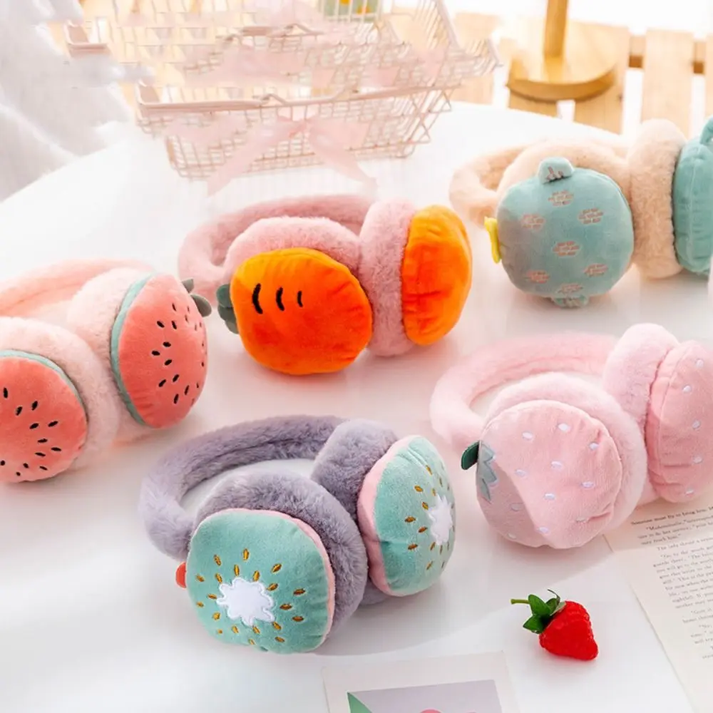 Funny Unisex For Women Multi Color Warm Soft Cartoon Fruit Children's Earwarmers Fruit Pattern Earmuffs Lovely Ear Flap