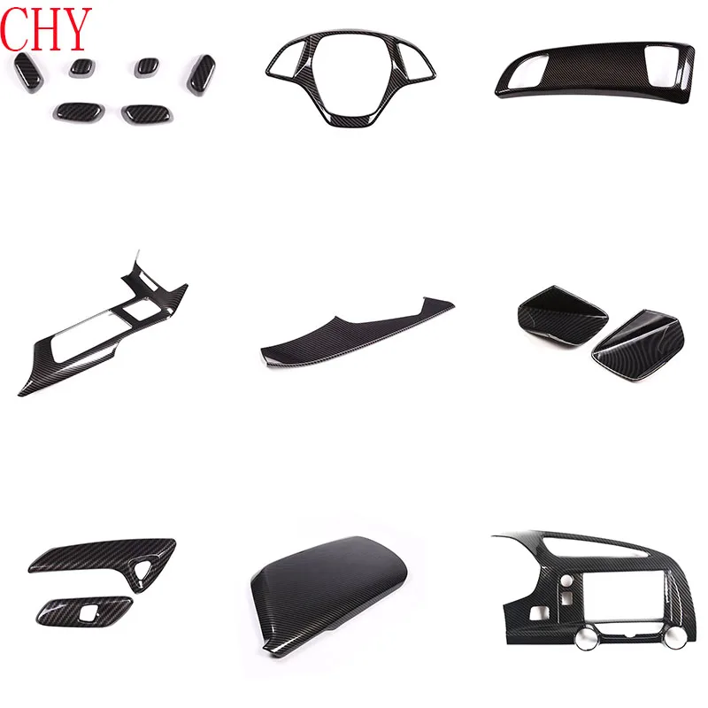 

ABS Carbon Fiber For Chevrolet Corvette C7 2014-2019 Car dashboard center console gear panel decorative cover sticker Car kit