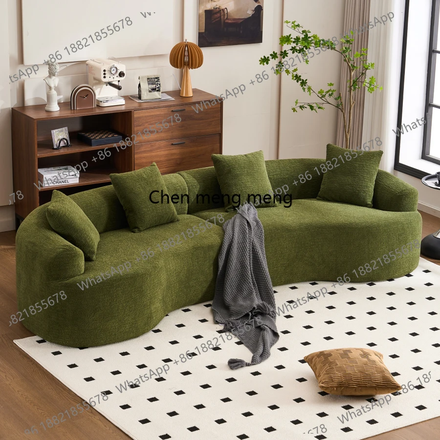 

Curved Boneless Sofa Compression Modular 110'' Sectional Green High-Density Couches Sleeper for Living Room Bedroom Apartment L