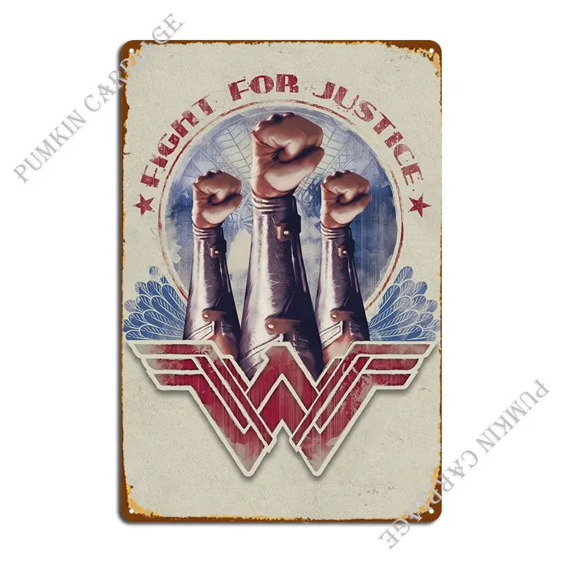 

Fight For Justice Metal Plaque Poster Wall Mural Create Cave Party Living Room Tin Sign Poster