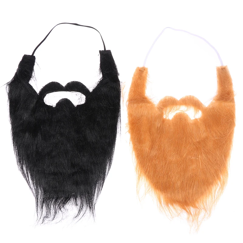 1pc DIY Fancy Dress Fake Beard Long Fluff Beards Cosplay Costume Props Simulated Beard Handmade Mustache Halloween Party Supplie