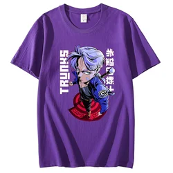 Anime Dragon Ball T-shirt Trunks Printed Men's and Women's T-shirt Leisure Sports Street Student Couple T-shirt