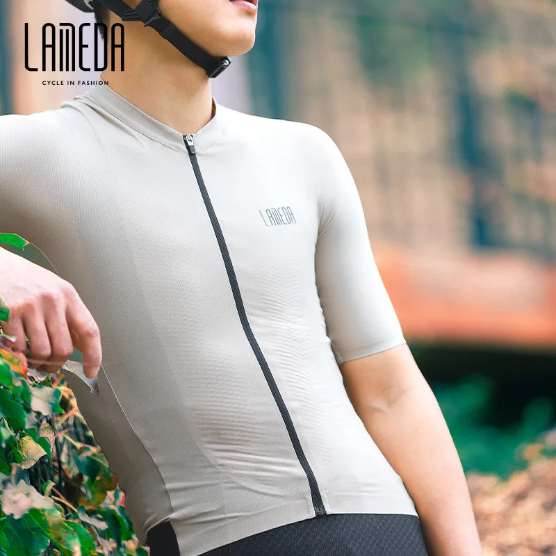 LAMEDA New Cycling Jersey Tight Men's Short Sleeves CoolMax Quick-drying Breathable Sport Top MTB Road Bike Sweatshirt Apparel