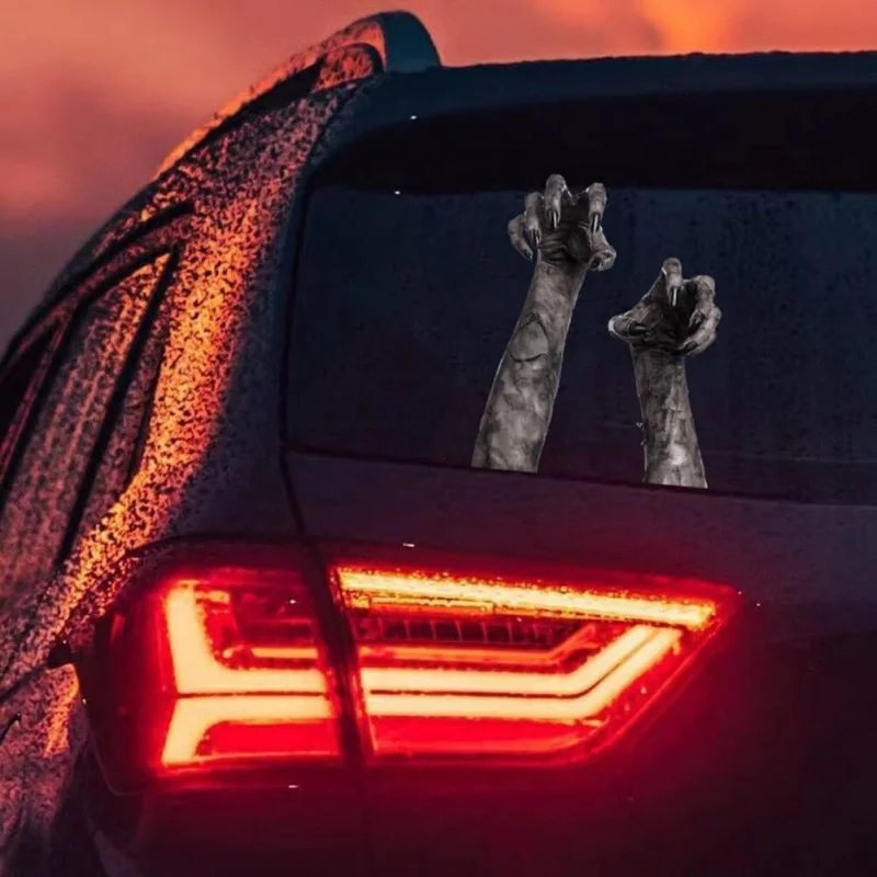 ملصقات يد شبح رعب الهالوين، شارات حائط يدوية زومبي، ملصقات سيارات PVC، ديكورات حفلات المكتب المنزلي