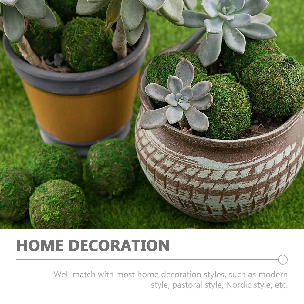 

14pcs Simulation Moss Ball Decorative Filler For Vases Bowl Table Centerpiece Diy Wedding Party Home Garden Decoration