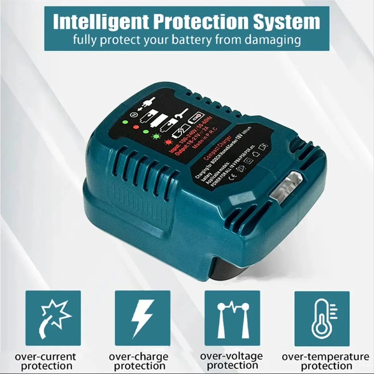 61d-エネルギー貯蔵補充器、ボッシュ-18v-リチウムイオンバッテリー充電器用カーバッテリー充電器（プラスチック製）