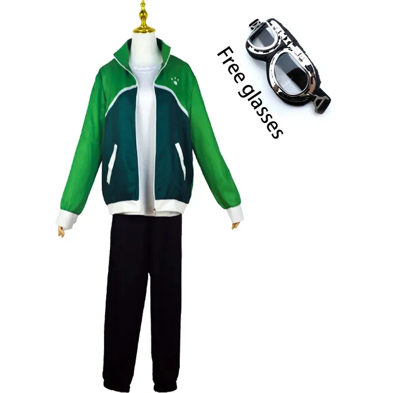 Zom 100 Lista de cubos de los muertos Tendou Cosplay disfraz gafas abrigo chaqueta pantalones gafas camisa Akira negro corto Wigc;8,k'5;h.