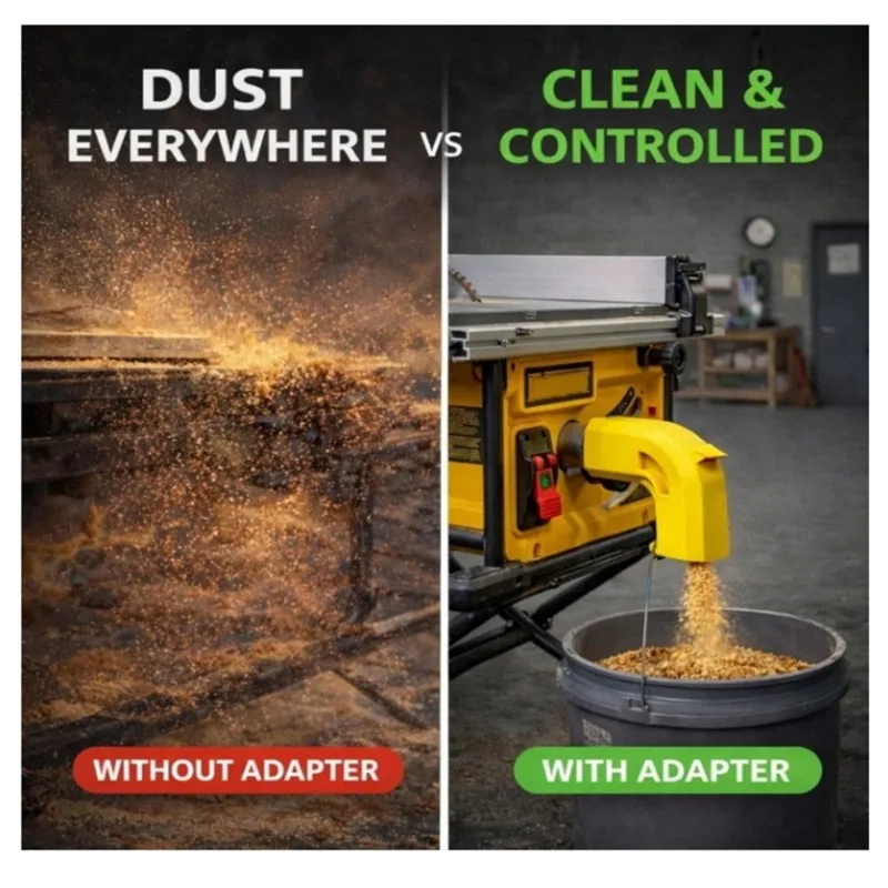 ABUI-Dual-Port Table Saw Dust Collection Adapter, 2.5 In 62-66 Mm Outlet Range, For DW745, DWE7485, And DWE7491