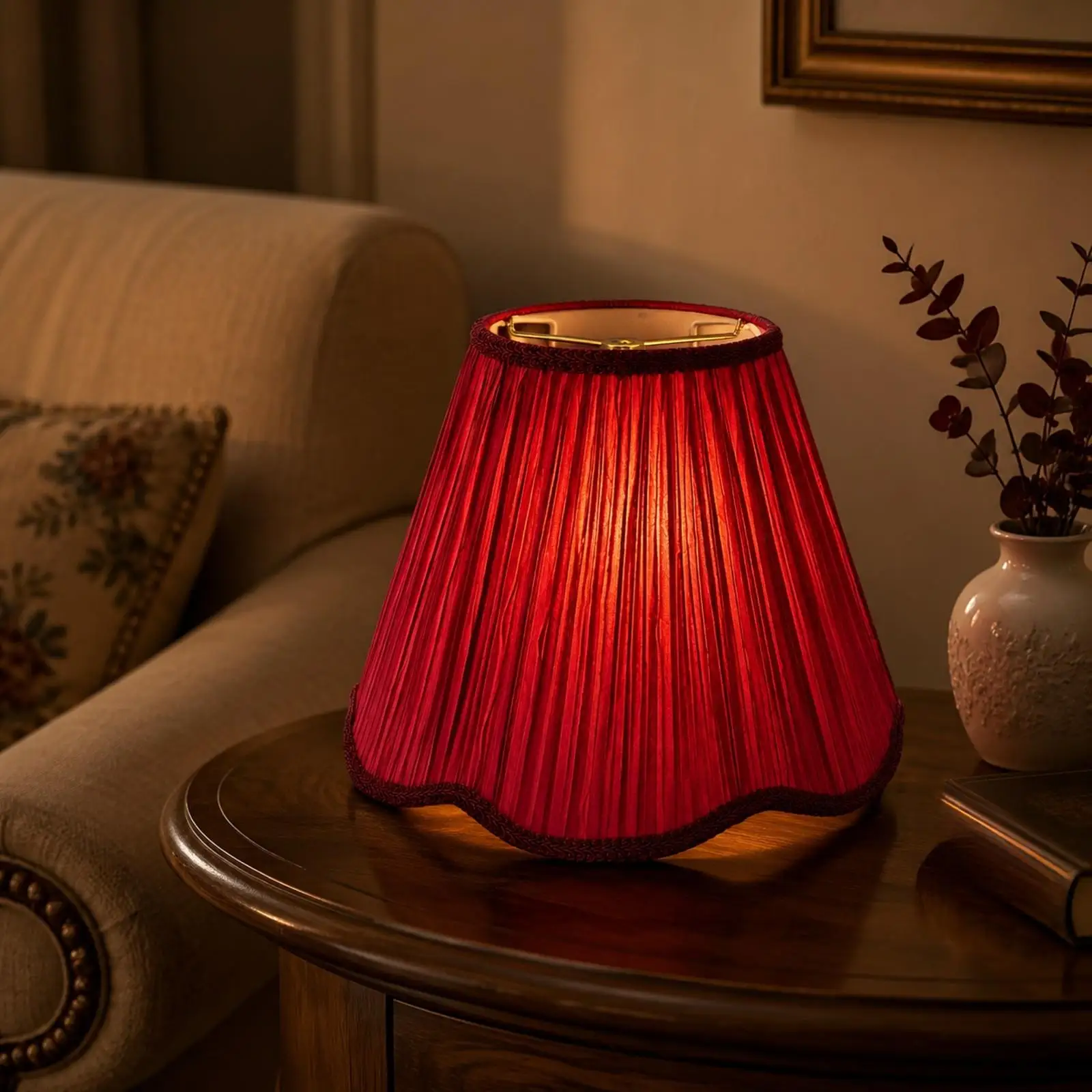 Pleated Fabric Lampshade Collapsible Cone Style Replacement for Table Lamp Floor Lamp Base